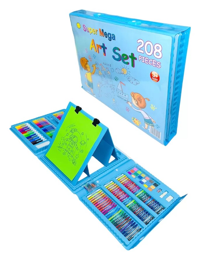 Vista 4 de Mega set de arte 208 piezas - color: rosado